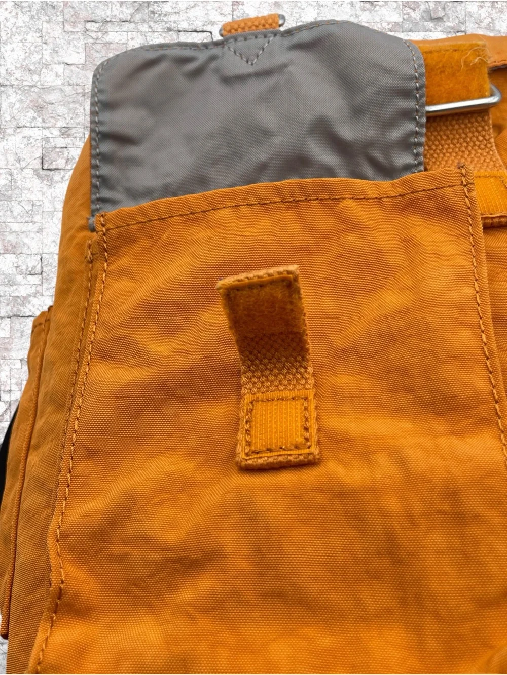 Kipling Vintage Crinkle Nylon Cargo Drawstring Mini Backpack – Orange